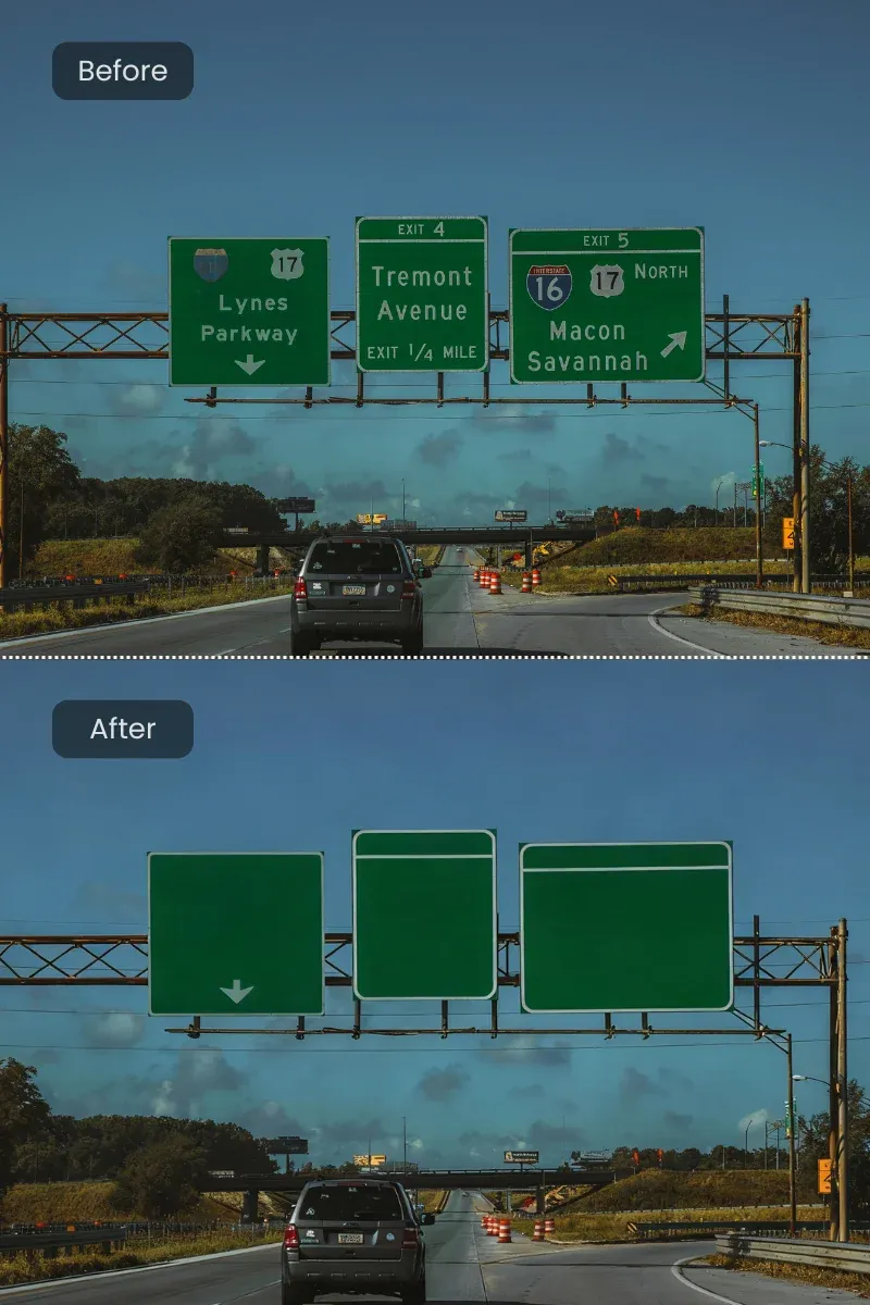 remove text from image